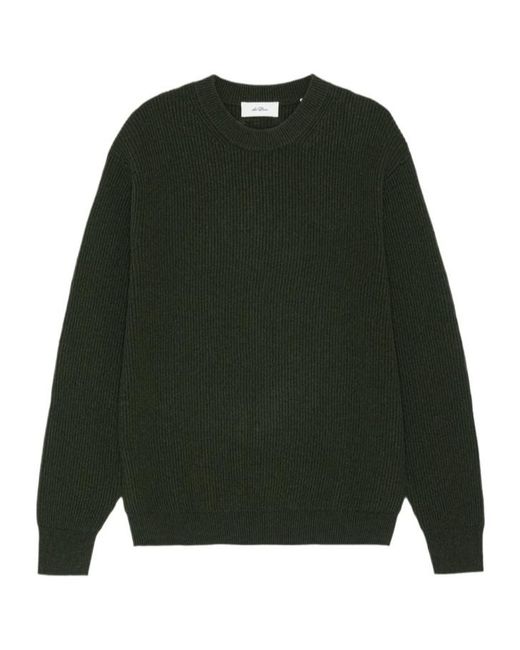 Les Deux Green Ribbed-Knit Crew-Neck Sweater for men
