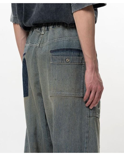Maison Mihara Yasuhiro Gray Distressed Wide Leg Jeans for men
