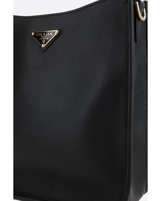 Prada Black Triangle-Logo Crossbody Bag
