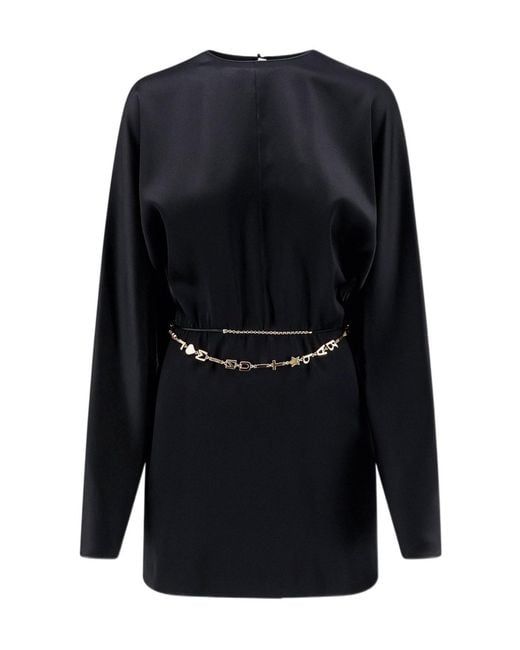 Saint Laurent Blue Long Sleeve Dress
