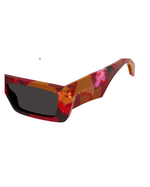 Gucci Red Eyewear Rectangular Frame Sunglasses for men