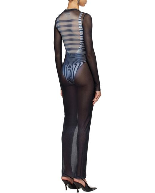 Jean Paul Gaultier Blue Printed Tulle Dress