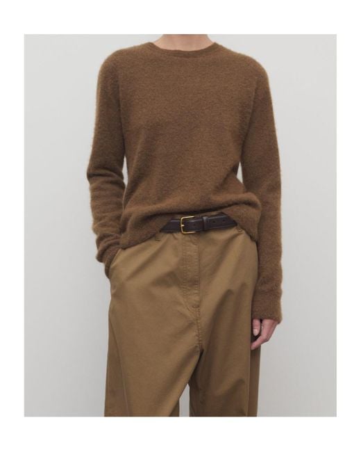 The Row Brown Lorynna Cashmere And Silk-Blend Sweater