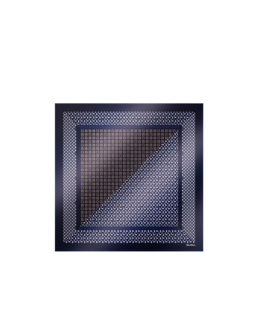Max Mara Blue Mxacarre Printed Oversized Scarf