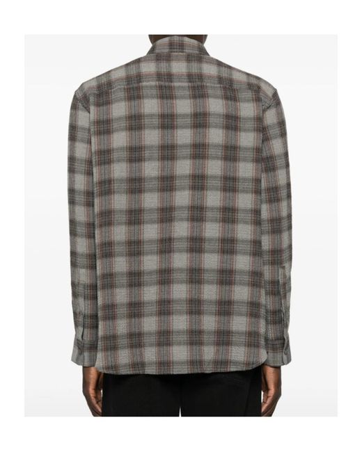 sunflower Gray Checked-Pattern Shirt for men