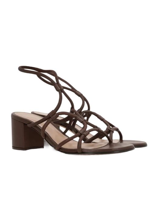 Gianvito Rossi Metallic Ribbon Stiletto Sandals