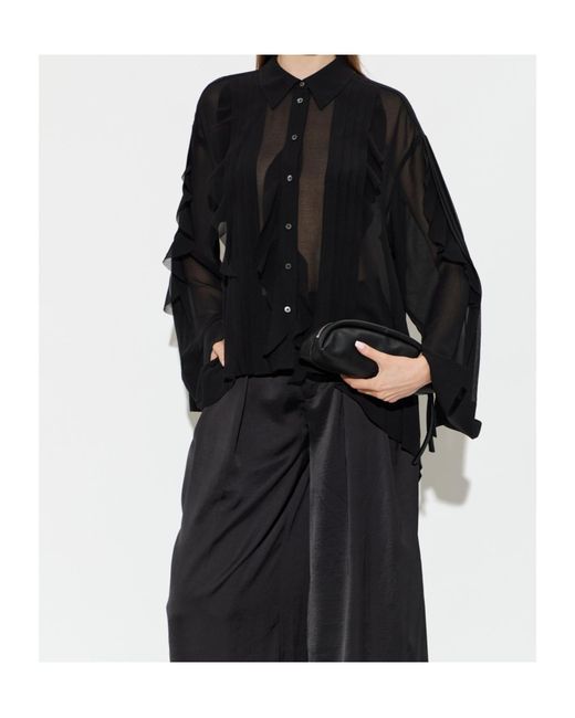 AllSaints Black Collared Long-Sleeved Shirt