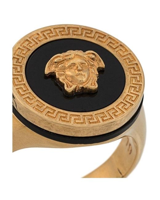 Versace Metallic Medusa Ring for men