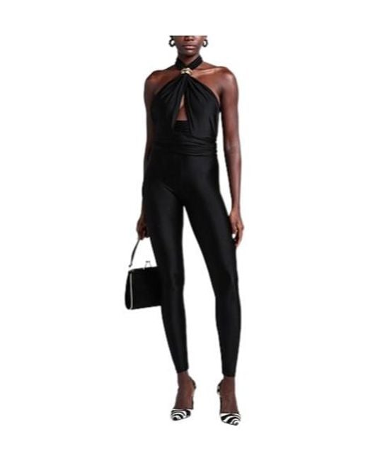 Saint Laurent Black Sleeveless V-Neck Jumpsuit