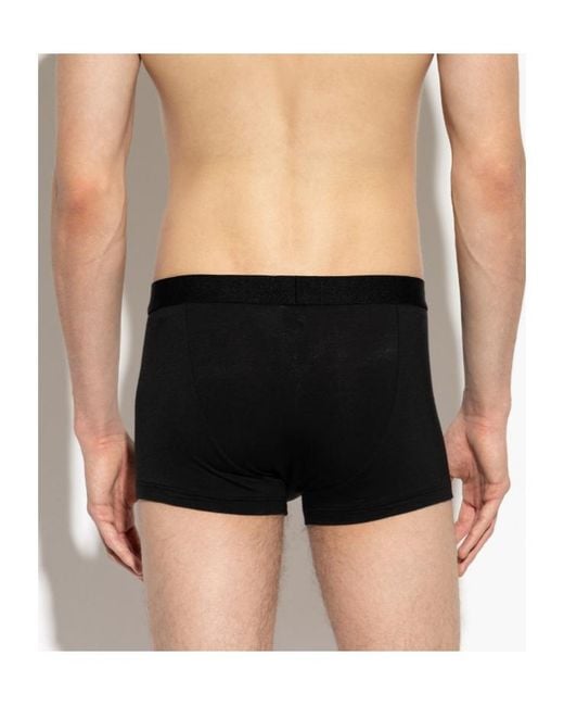 Emporio Armani Black Logo Waistband Boxer Briefs for men