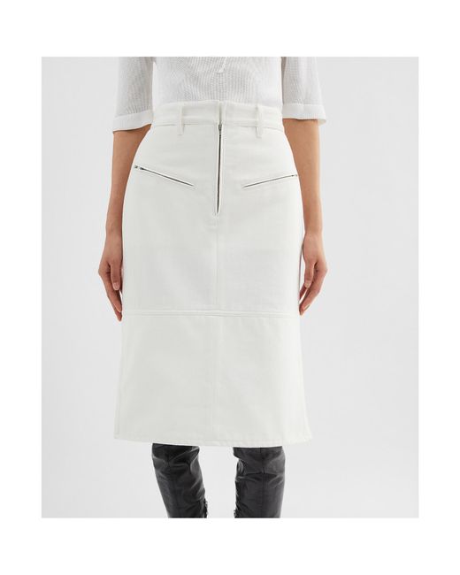 Jil Sander White High-Waist Pencil Skirt