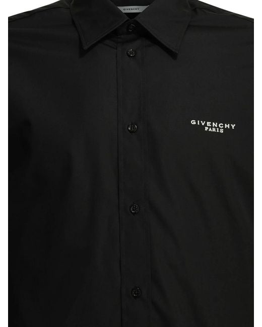Givenchy Black Logo-Stamp Shirt for men