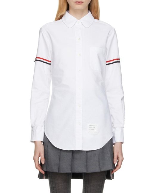 Thom Browne White Rwb Striped Buttoned Shirt