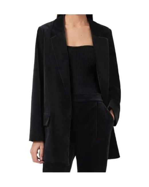 AllSaints Black Aleida Lapel-Collar Blazer