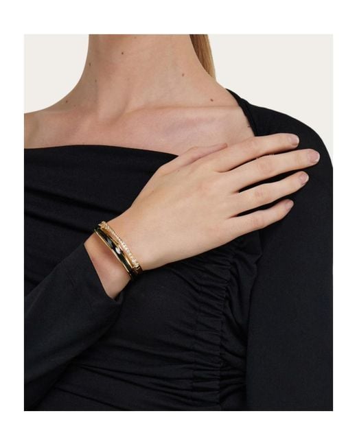Ferragamo Metallic Ferragamo Logo Engraved Embellished Bangle