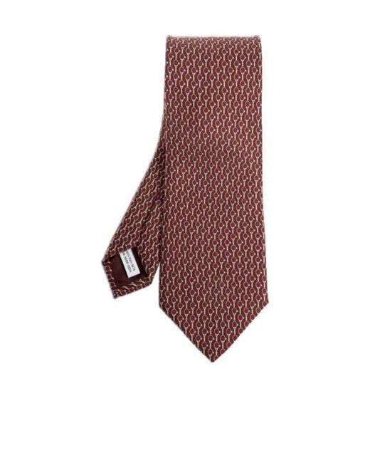 Ferragamo Red Pointed Tie for men