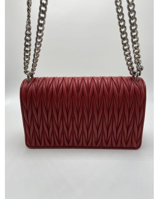 Miu Miu Red Flap Shoulder Bag