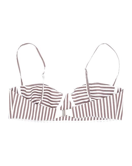 Lela Rose White Striped Bralette