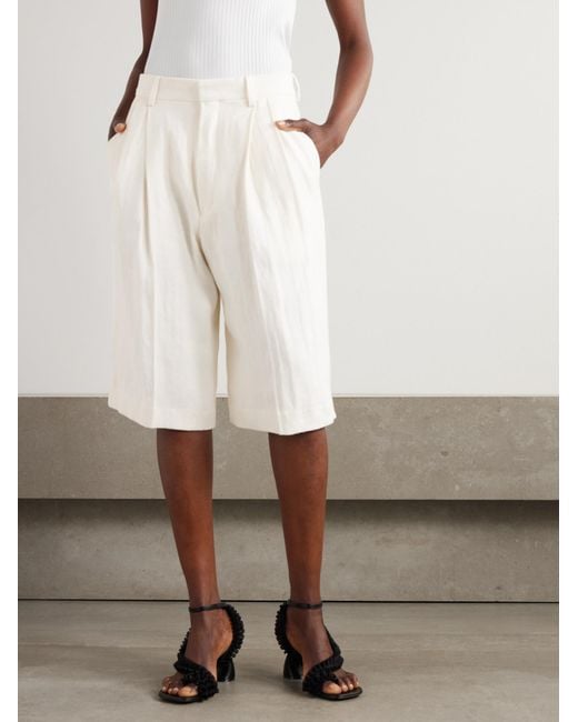 Dries Van Noten White Belt Loop Shorts