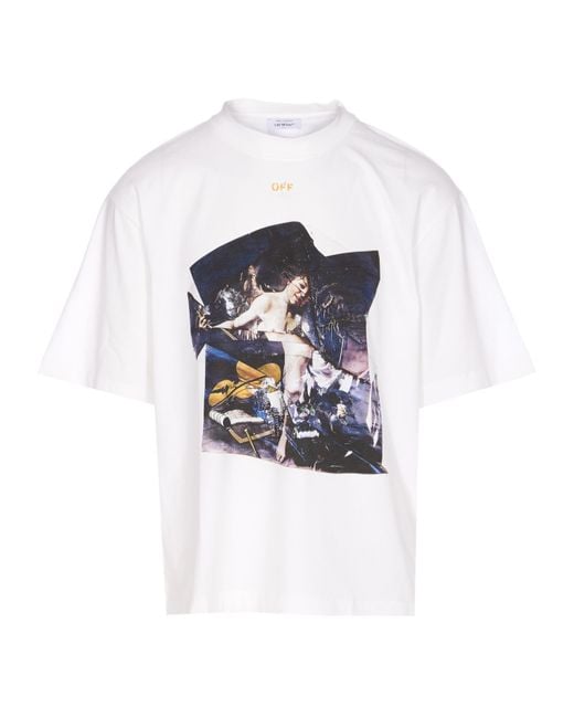 Off-White c/o Virgil Abloh White Cupid Print Crewneck T-Shirt for men