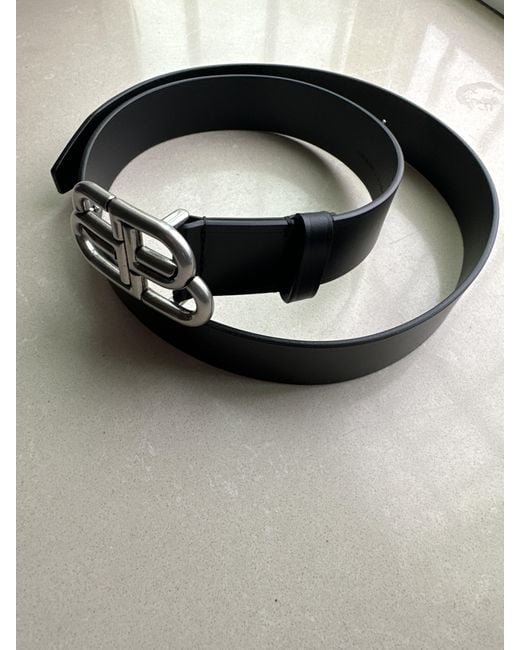 Balenciaga White Bb Buckle Belt for men