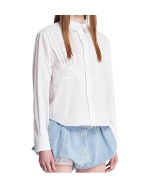 Sacai White Long-Sleeved Shirt