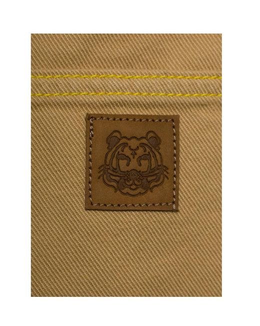 KENZO Green Logo-Patch Bermuda Shorts for men
