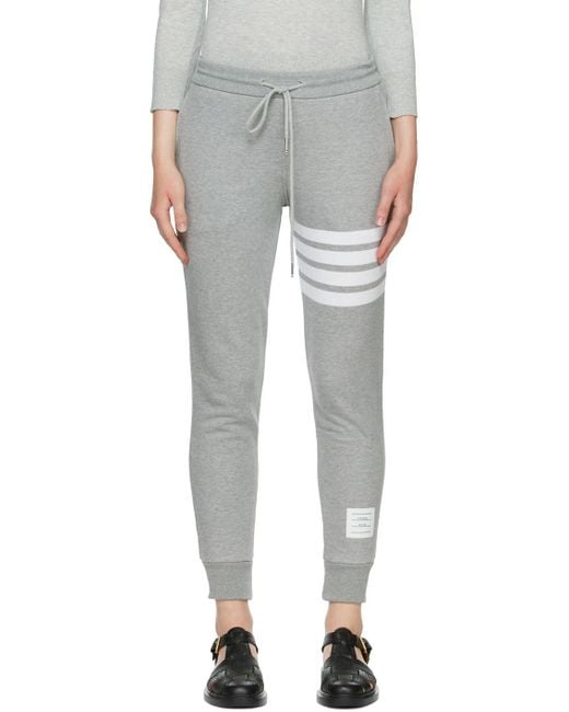 Thom Browne Gray 4-Bar Classic Sweatpants