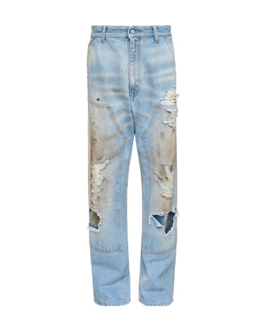 MM6 by Maison Margiela Blue Distressed Jeans