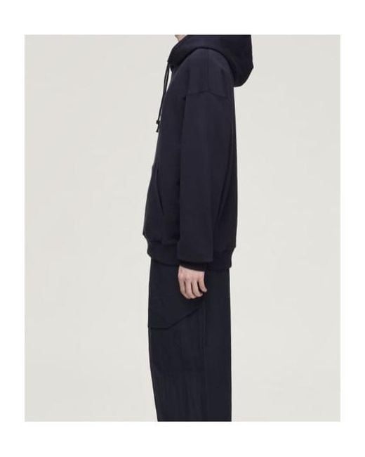 Y-3 Blue Logo Printed Crewneck Hoodie for men