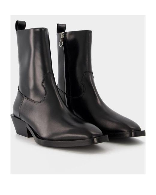 Aeyde Black Pointed Toe Slip-On Boots