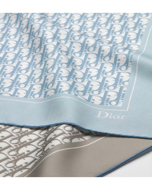 Dior Blue Oblique 90 Square Scarf