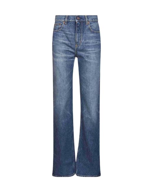 Chloé Blue Chloé Logo Patch Straight-Leg Jeans