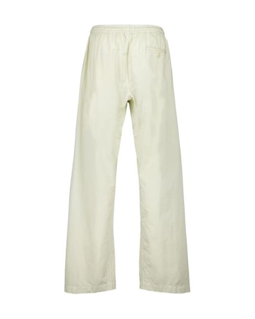 Lemaire White Drawstring Straight-Leg Pants for men
