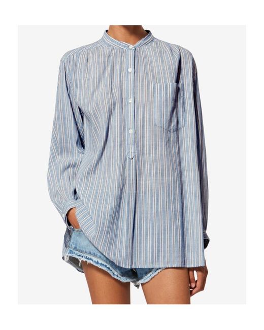 Isabel Marant Blue Isabel Marant Étoile Sapha Striped Oversized Shirt