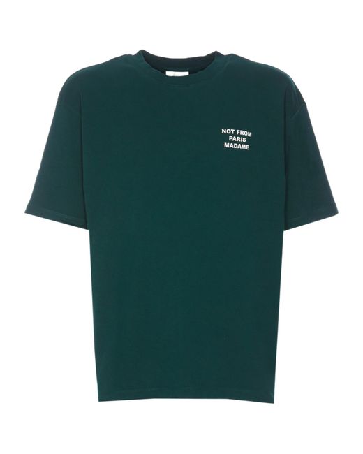 Drole de Monsieur Green Logo-Print Cotton T-Shirt for men