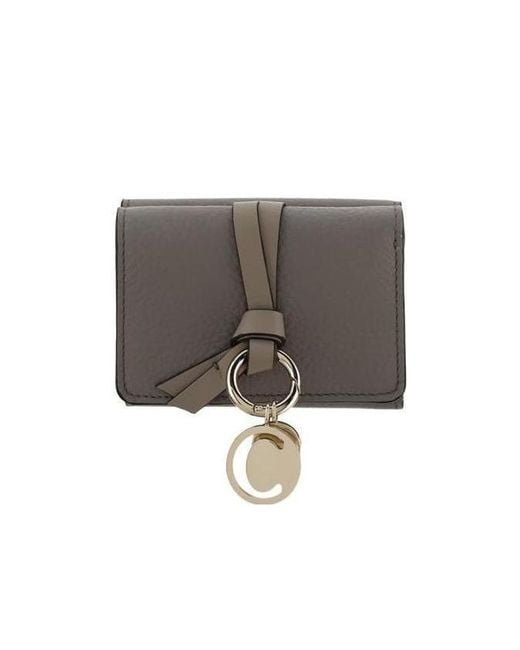Chloé Black Alphabet Tri-Fold Compact Wallet