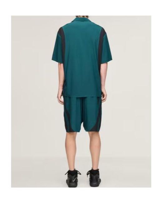 Y-3 Green Colourblock Shorts for men