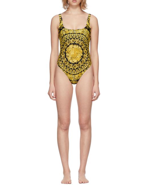 Versace Metallic Barocco Printed Swimsuit