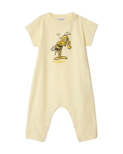Burberry White Bee-Print Romper