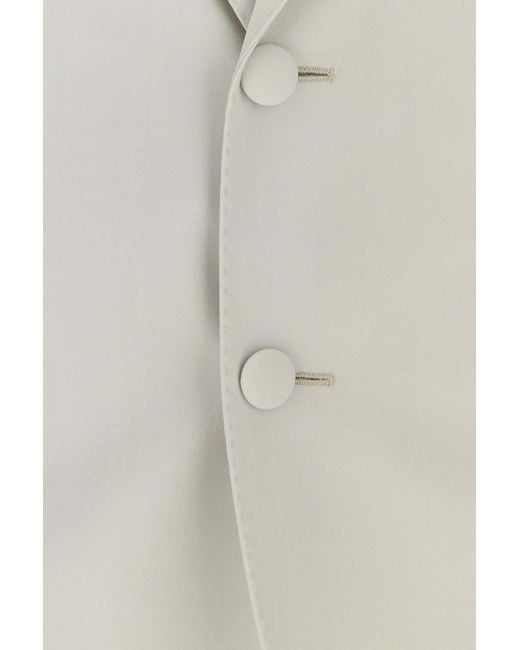 Dolce & Gabbana White Single-Breasted Blazer for men