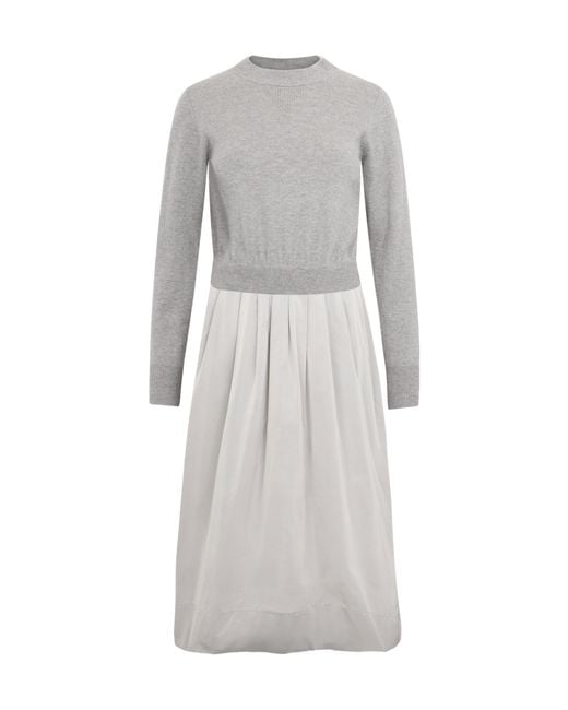 Peserico Gray Long-Sleeve Dress With A Casual And Versatile Design