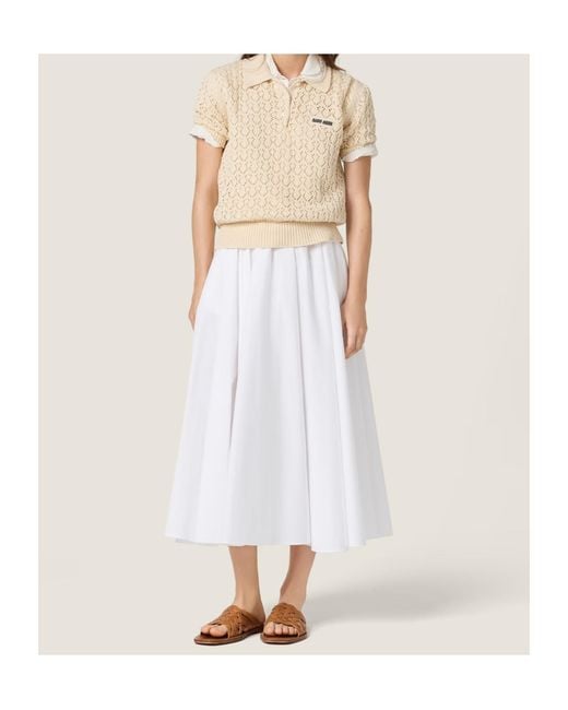 Miu Miu Natural Cotton Polo Shirt