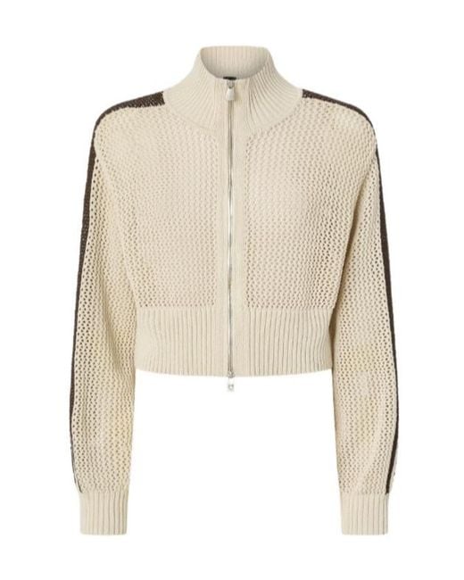 Pinko Natural Stripe Zip Cardigan