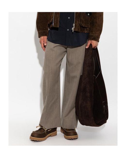 Moschino Brown Whipstitch Lug-Sole Boat Shoes for men