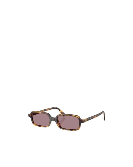 Miu Miu Pink Eyewear Rectangular Frame Sunglasses