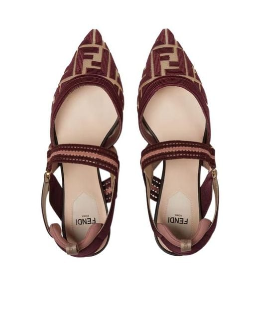 Fendi Brown Colibrì Slingback Pointed-Toe Pumps