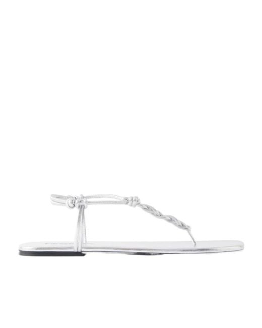 Jil Sander White Flip-Flop Flat Sandals