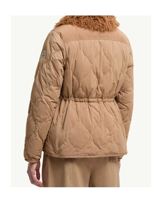Moncler Brown Quintin 3-In-1 Shearling-Trimmed Short Quilted Jacket