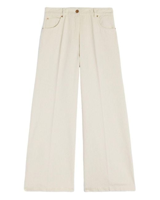Aspesi White Wide-Leg Casual Pants